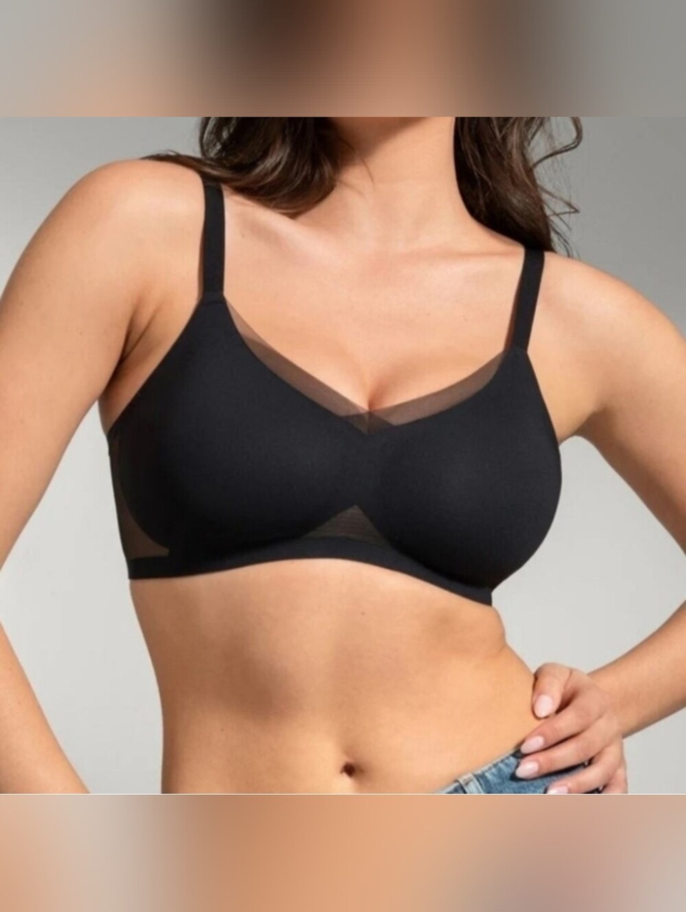 Honeylove Crossover Bra In All Black Size Small.